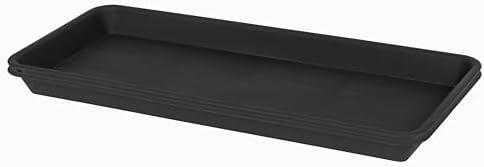 VUWEZ 2 Pack of Plastic Plant Tray Saucer Rectangular 20 21 inch, Planter Trays Saucers for Indoors Outdoor, Plant Water Drip Tray for Flower Pot Planter, Windowsill Trays (8.5 X 21'', Black)