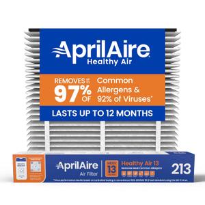 AprilAire 213 Replacement Filter for AprilAire Whole House Air Purifiers - MERV 13, Healthy Home Allergy, 20x25x4 Air Filter (Pack of 1)