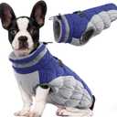 Lelepet Dog Coat Warm Dog Winter Coat Waterproof Dogs Jacket with Harness Built in Reflective Pet Fleece Vest Zip-Up Cold Weather Coats for Medium Dogs Turtleneck & Windproof Coats Dachshund Blue Medium