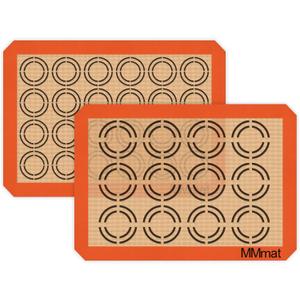 Silicone Baking Mats - Best German Silicone - Non Slip Silicone Baking Sheet, Non Stick Reusable Silicone Mats for Baking, Oven Liner, Counter Mat - 2 Half Sheets Cookie Baking Mats