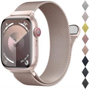 BELONGME Mesh Metal Loop Compatible with Apple Watch Band 40mm 41mm 38mm 42mm Series 11 10 9 8 7 6 5 4 3 2 1, SE 3 2 1 Women Men, Stainless Steel Strap with Magnetic Clasp for iWatch Bands