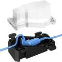 Small Weatherproof Outdoor Electrical Connection Box for 90 Angle Plugs 7 x 3 x 4inch, IP66 Water-Resistant Extension Cord Cover for Plug, Extension Cables, Holiday Lights, White & Black