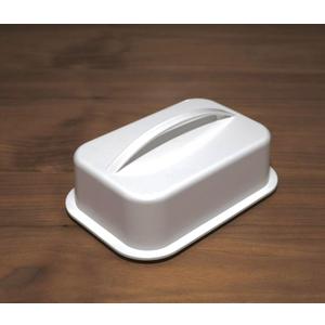 Butter Dish with Lid, White Plastic, BPA-Free, Holds 2 Sticks, Microwave Safe, Dishwasher Safe, 6.5 x 4 inches