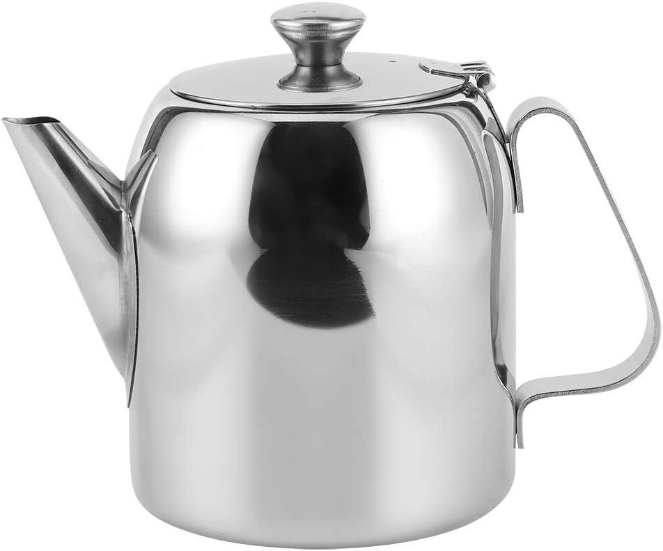 Teapot, Tea Pot for Stove Metal Kettle Stainless Steel Coffee Cold Water Jug Short Spout Restaurants Conference Rooms Living Room Pour Over Home Kitchen Hotel Restaurant (32 ounces)