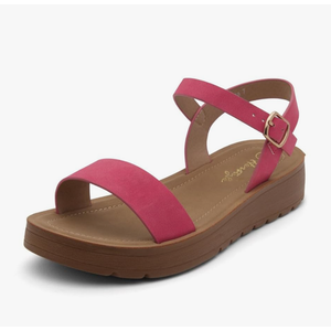 SODA GIRL Flat Sandals Open Toes Ankle Strap Casual Walking Shoes SIZE 4