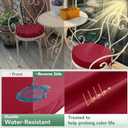 Summsun Outdoor Bistro Chair Cushions Set of 2, 15" D x 3" H Round Chair Cushions Waterproof and Fade Resistant Chair Cushion Pads with Non-Slip Ties and Removable Covers for Garden, Burgundy