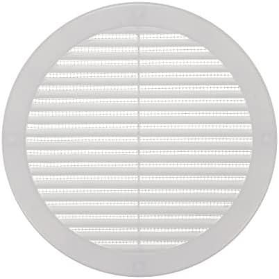 Vent Systems 8" Inch White Circular Plastic Vent Cover - Louvered Air Duct Grill with Built-in Mesh Screen - HVAC Ventilation Grille for Bathroom, Soffit, Home, Shed, Garage - Indoor & Outdoor Use