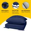 AAAAAcessories Outdoor Seat Cushions for Chairs, Fade-Resistant, Waterproof Patio Furniture Replacement Cushions, 21" x 19" x 3" + 21" x 19", Navy Blue