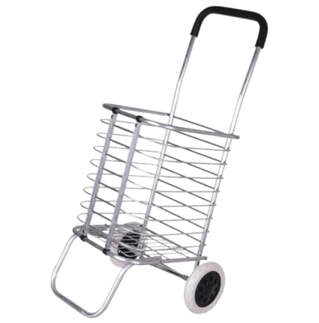 Camping Car Shopping Trolley Aluminum Alloy Climbing Stairs Carts Collapsible Hand Trailer with Wheels Camp Trolleies Utility Cart Multifunctional(2 Wheels)
