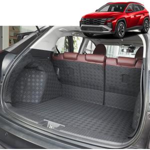 Cargo Liner & Backrest Mat Compatible with 2019-2024 2025 BMW X5 (Non 45e /7-Seats Models) - Custom Fit All Around PU Leather Cargo Mat and Rear Backrest Protector- All Weather Waterproof Trunk Mats