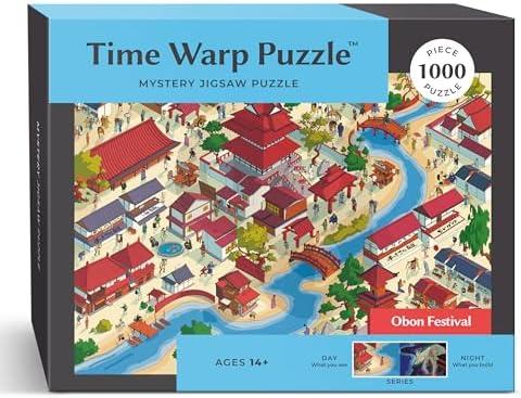 Time Warp Puzzle Mystery Jigsaw Puzzle 1000 Pieces for Adults Day Night Series - A Challenging, Difficult, Picture Changing Puzzle to Solve 26.625 x 19.25 in (Obon Festival)