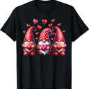 Valentines Day Gnomes Cute Red Hearts Love Gnome Women Girls T-Shirt