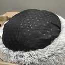 Amazon Basics Donut Pet Bolster Faux Fur Bed for Dog, Grey, 23" x 23"