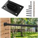 Muzata HT10 HL10 HT14 HL11 HL12 Flat Handrail Accessories - 2Pack End Brackets Universal Black Stainless Steel Handrail Support Wall Mount Base, HA34 BP4