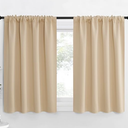 Small Window Curtains for Kitchen and Bedroom, (2 Panels, Beige, 29 x 37 Inch)