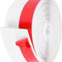 MYFAMIREA Door Weather Stripping 3IN (W) x 20FT (L) Door Draft Stopper Seal Tape Silicone Seal Strip Self Adhesive Shower Sweep Insulation Tape Side Bottom Strip for Sliding Glass Window Gap, White