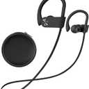 Stiive Bluetooth Headphones, 5.3 Wireless Sports Earbuds IPX7 Waterproof with Mic, Stereo Sweatproof in-Ear Earphones, Noise Cancelling Headsets for Gym Running Workout, 16 Hours Playtime - BlackGrey