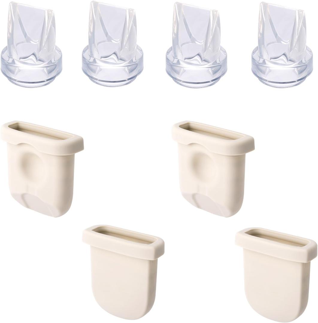 8pcs Replacement Parts for eufy Breast Pump, 4 Silicone Diaphragms & 4 Duckbill Valves Accessories Kit Compatible with eufy S1 Pro, S1, E10, E20 Wearable Breast Pump