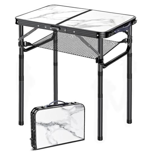 Folding TV Trays Foldable Dinner Tray Table Adjustable Height Food Snack Eating Couch Side Table Study Aluminum Portable Sofa Tray End Table for Outdoor Indoor Camp Pinic Bed Couch Living Room(Marble)