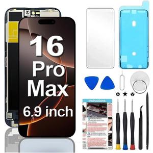 for iPhone 16 Pro Max Screen Replacement 6.9 inch (Model A3296,A3084,A3295,A3297), 3D Touch LCD Display Digitizer Assembly with Repair Tools