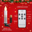 Retisee 40 Pcs Christmas LED Window Candles with Remote Control and Tree Clips Light Flickering Battery Operated Candlesticks Flameless Candles for Christmas Indoor Outdoor(White)