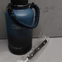 [2-IN-1 LID] 64 oz Insulated Water Bottle with Silicone Boot (48hrs Cold/24hrs Hot) - DIY Stickers, Leakproof, BPA Free, Half Gallon (Cyan Black)