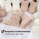2 Pairs Baby Booties Newborn Baby Hand Crochet Knit Boots Infant Soft Cozy Warm Shoes for Toddler Girls Boys (White)