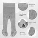 Baby Tights 0-4 Years Girls Knit Cotton Pantyhose Thick Cable for Newborn Infant Toddler 1/2/3/4 Pack (Black/White/Light Gray 3pk)