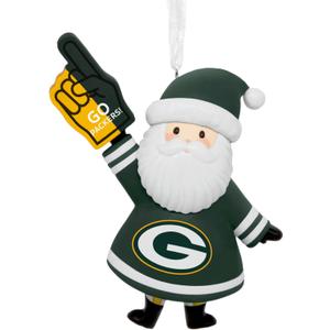 Hallmark NFL Green Bay Packers Santa Fan Christmas Ornament, Gifts for Sports Fans