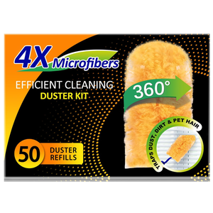 Duster Refills 50 Counts, 360° Heavy Duty Multi Surface Duster Refills for Cleaning, Compatible with Swiffer Dusters