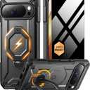 TONGATE for Pixel 10 Pro Case/Pixel 10 Case with 360 Spin Magnetic Stand, Compatible with MagSafe, Privacy Screen Protector, Military Grade Protection for Google 10Pro Phone Case, Black