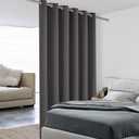 BONZER Room Divider Curtain Total Privacy Wall Grommet Thermal Insulated Wide Blackout Curtains for Bedroom Living Room, 108L x 70W Inch (9L x 5.8W ft), 1 Panel, Dark Grey