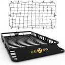 DEXSO 64" x 39" Universal Roof Rack Basket with Cargo Net, 200 Lbs Capacity Rooftop Cargo Carrier Basket with Extension Heavy Duty Luggage Holder Rack for SUVs, Trucks, Vehicles