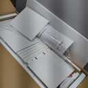 TVU 5-Tier Wooden Book shelf, 65"H  31.5"W  9.9D Bookshelf with Storage, Floor-Standing Display Bookcase, Farmhouse Style Bookshelf with Arched Base, Suitable for Living Room, Study, Office, White