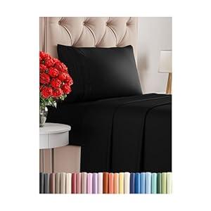 Twin XL Size 3 Piece Sheet Set Bed Sheets Set Black