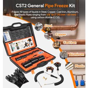 CST2 General Cold-Shot Pipe Freeze Kit, Small, Black and Orange