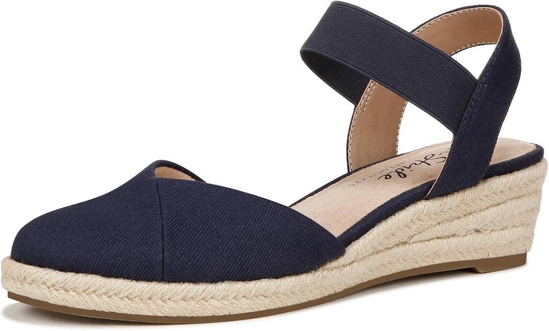LifeStride Womens Kimmie Wedge Espadrilles Lux Navy, 8.5 M