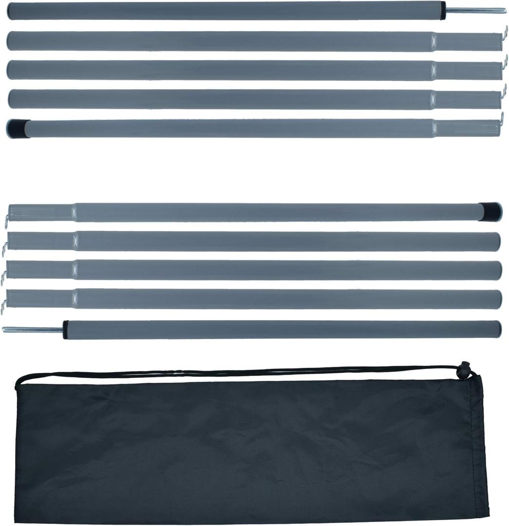 Adjustable Tent Poles Steel Rods for Tarp Canopy Camping Replacement  (Grey) 