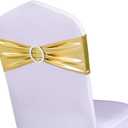 Pack of 100 Spandex Metallic Gold Chair Sashes Gold Chair Bows for Wedding Decorations Without White Covers