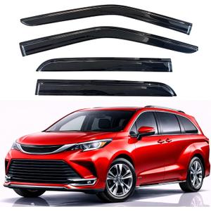 KPY Rain Guards Fit for 2021-2026 Toyota Sienna, Out-Channel Window Visors Vent Wind Deflectors 4PC, Car Accessories for 21-26 Sienna