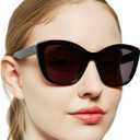MARE AZZURO Cat Eye Reading Sunglasses Women Oversized Square Sunglasses Readers 0 1.0 1.25 1.5 1.75 2.0 2.25 2.5 2.75 3.0 3.5 (Black, 0.00)