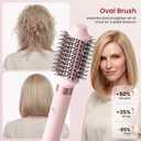 MESCOMB 6 in 1 Hot Air Styler Wrap, Professional Hair Styler with Thermal Round Brush for Blowouts, Fast Drying for Blow Dry, Curling, Volumizing, Straightening, Salon Results in Minutes (Light Pink)