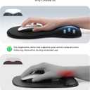 Ergonomic Mouse Pad with Wrist Rest, Black Mousepad with Wrist Support for Desk, Non-Slip Hard Base Mouse Pads, Portable for Office/Home/Travel Work