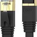 Cat 7 Ethernet Cable 35 ft High Speed 10Gbps 600MHz, Shielded Ethernet Cord, LAN Cable with RJ45, Weatherproof Flat Internet Network Patch Cord, Fast LAN Wire for Gaming, PS5/4/3, Xbox, Modem, Router