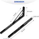 Ravinte 2 Pack 18 Inch Folding Shelf Brackets Matte Black, Heavy Duty Collapsible Brackets for Tables and Benches Space-Saving Design