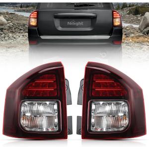 Nilight Taillight Assembly Compatible with 2014 2015 2016 2017 Jeep Compass Tail Light OE Style Rear Lamp Replacement Driver and Passenger Side w/Bulbs