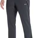 clothin Men's Lightweight Elastic Waist Pants Drawstring Athletic Sweatpants with Zipper Pockets for Hiking Casual Travel (31W x 32L, Grey)