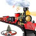 Gloween Christmas Train Sets for Under The Tree, Electric Train Toy with Steam, Light & Sound, Great for 3 4 5 6 7 8+ Year Old Kids Toddler Boys Girls