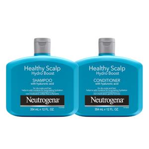 Neutrogena Moisturizing Healthy Scalp Hydro Boost Shampoo & Conditioner for Dry Hair and Scalp, with Hydrating Hyaluronic Acid, pH-Balanced, Paraben & Phthalate-Free, Color-Safe, 12 Fl Oz (Set of 2)