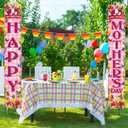 Happy Mothers Day Banner, 71" X 12" Mother's Day Decorations Porch Sign, Mother Day Banner for Outside Inside Door